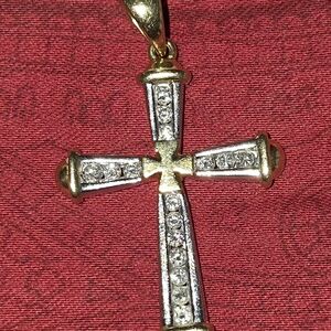 Gold and Diamond Cross Necklace